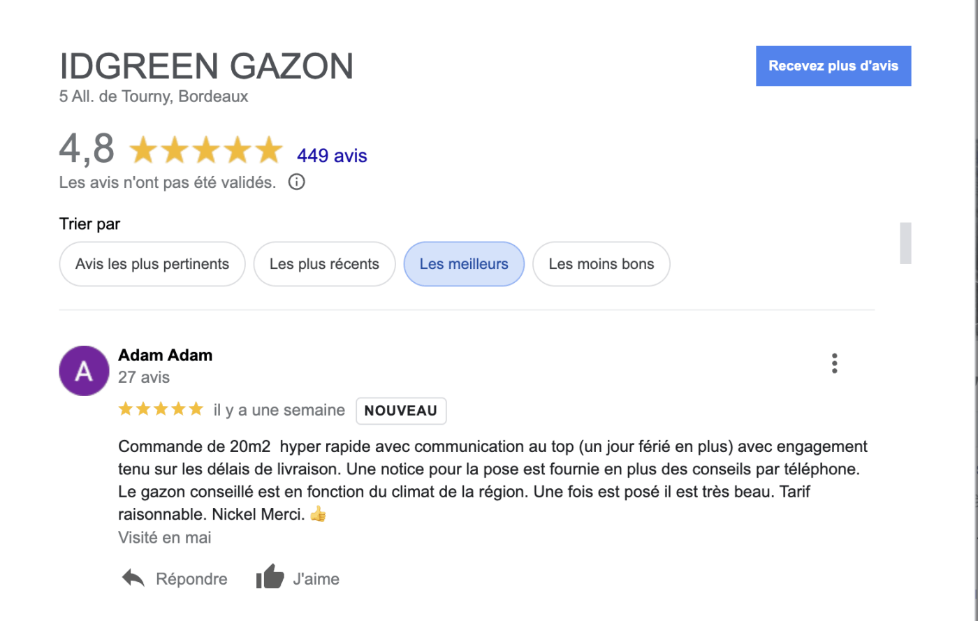 AVIS CLIENT IDGREEN
